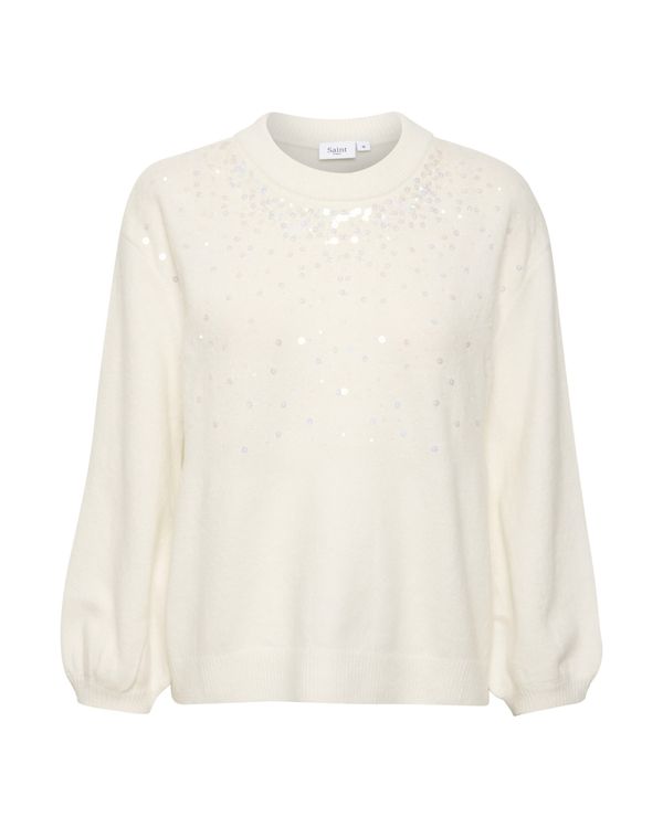 SAINT TROPEZ SAINT TROPEZ Пуловер 'Barbel'  мръсно бяло