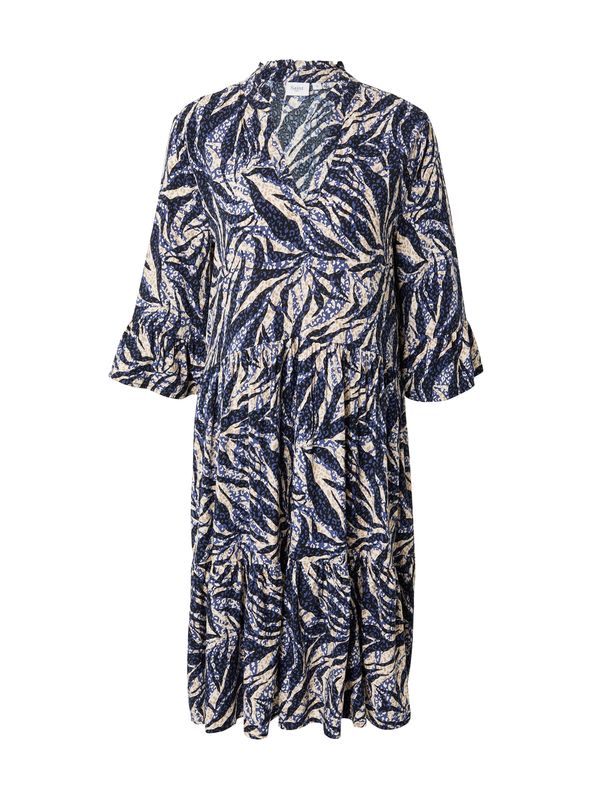 SAINT TROPEZ SAINT TROPEZ Рокля тип риза 'Eda'  бежово / нейви синьо / светлокафяво / черно