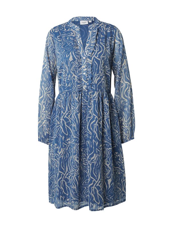 SAINT TROPEZ SAINT TROPEZ Рокля тип риза 'Valerie'  синьо / бяло