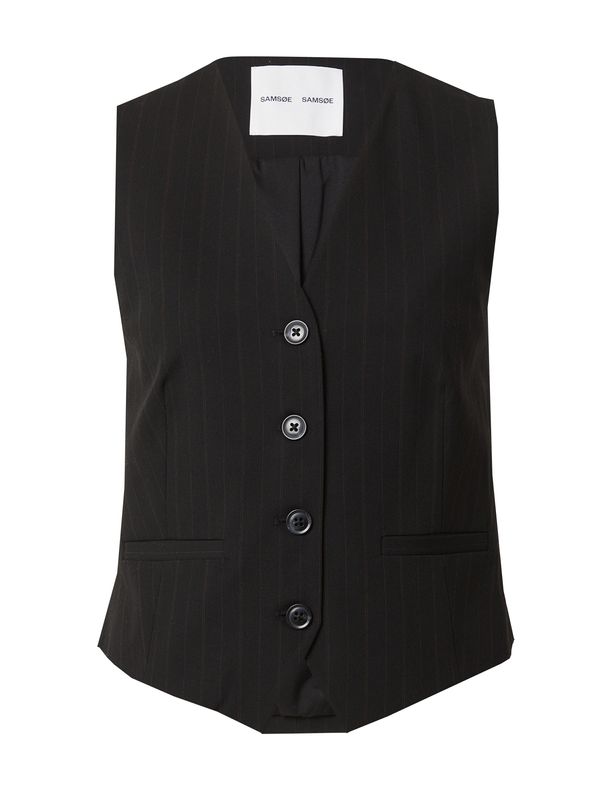 Samsøe Samsøe Samsøe Samsøe Мъжка елек за костюм 'Saramona'  тъмносиво / черно