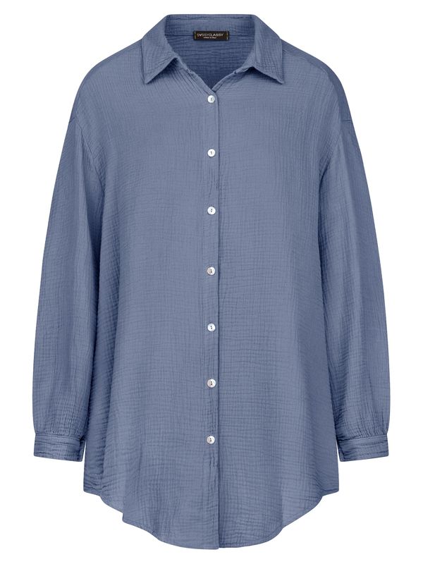 SASSYCLASSY SASSYCLASSY Блуза  гълъбово синьо