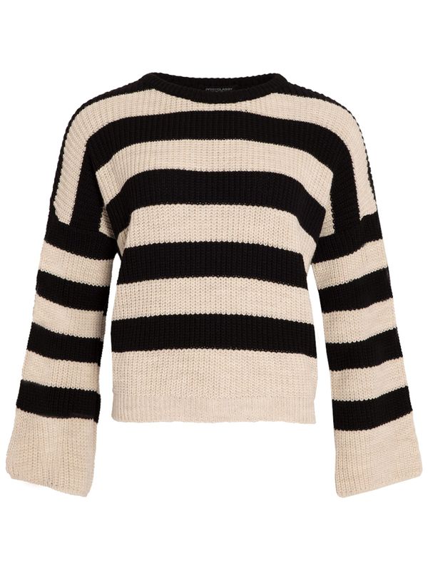 SASSYCLASSY SASSYCLASSY Пуловер оувърсайз  бежово / черно