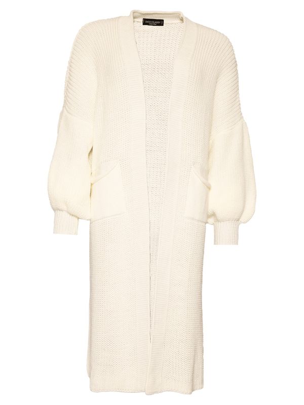 SASSYCLASSY SASSYCLASSY Свободна плетена жилетка  мръсно бяло