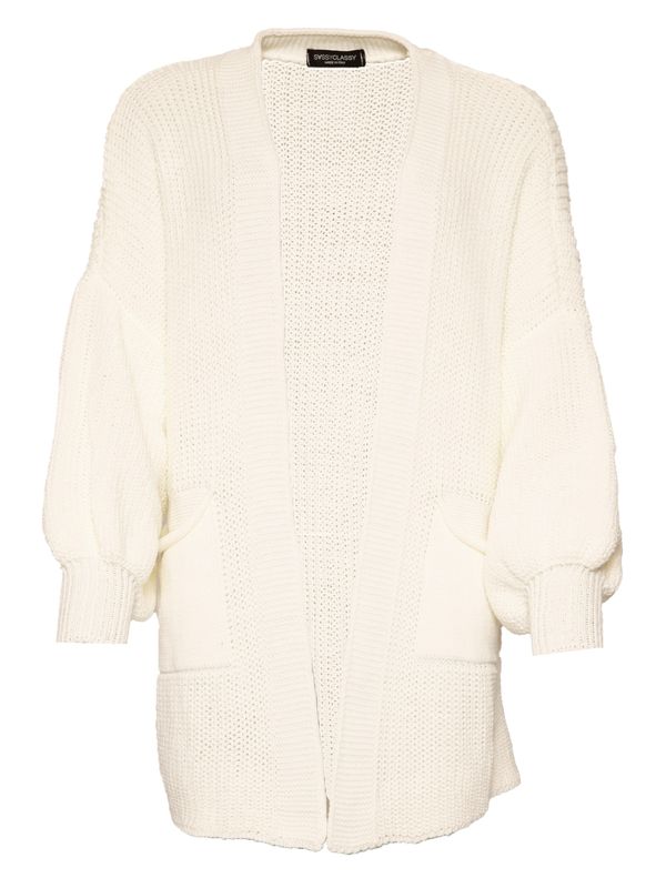 SASSYCLASSY SASSYCLASSY Свободна плетена жилетка  мръсно бяло