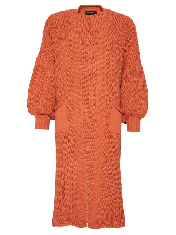 SASSYCLASSY SASSYCLASSY Свободна плетена жилетка  ръждиво кафяво