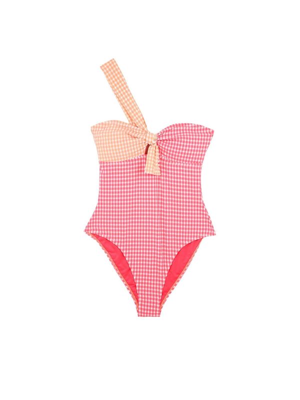 Scalpers Scalpers Бански костюм 'Vichy'  светлооранжево / тъмнорозово / бяло