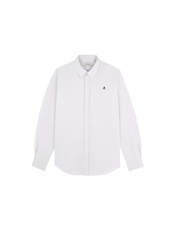 Scalpers Scalpers Бизнес риза 'New Oxford'  светлосиво / бяло