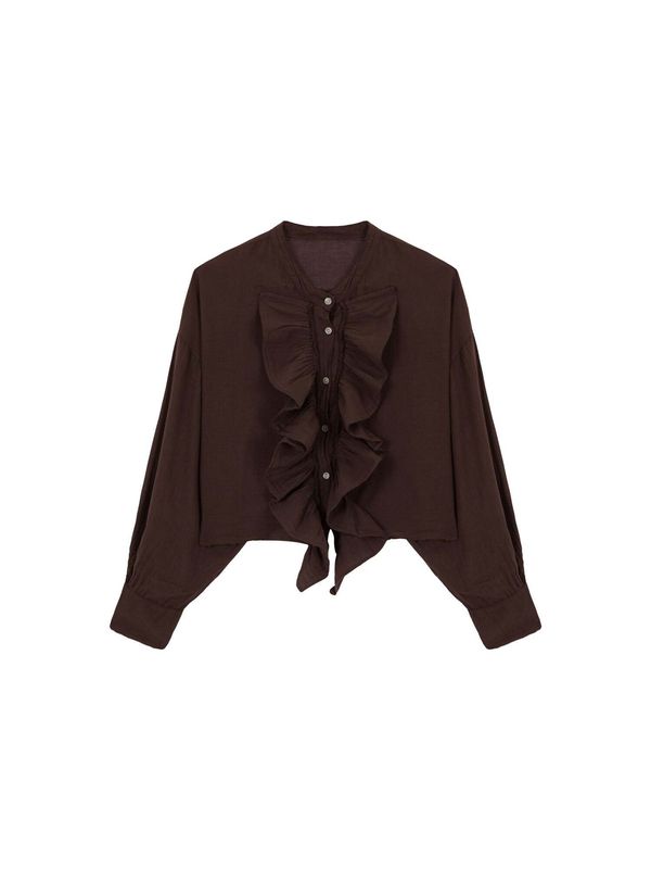 Scalpers Scalpers Блуза 'Frill'  шоколад