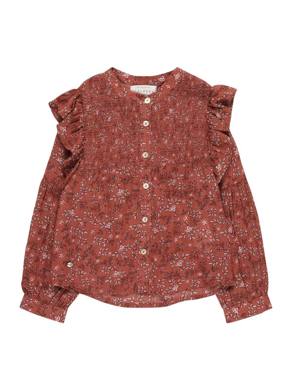 Scalpers Scalpers Блуза  ръждиво кафяво / черно / бяло