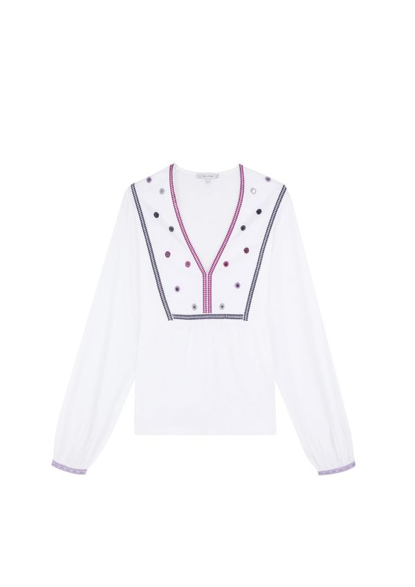 Scalpers Scalpers Блуза 'Slub'  нейви синьо / сиво / лилав / тъмночервено / бяло