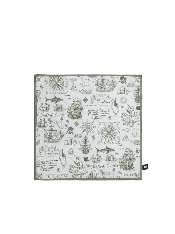 Scalpers Scalpers Кърпи 'Espoo Pochette'  тъмнозелено / мръсно бяло