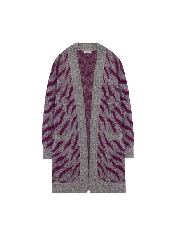 Scalpers Scalpers Плетена жилетка  сив меланж / лилав