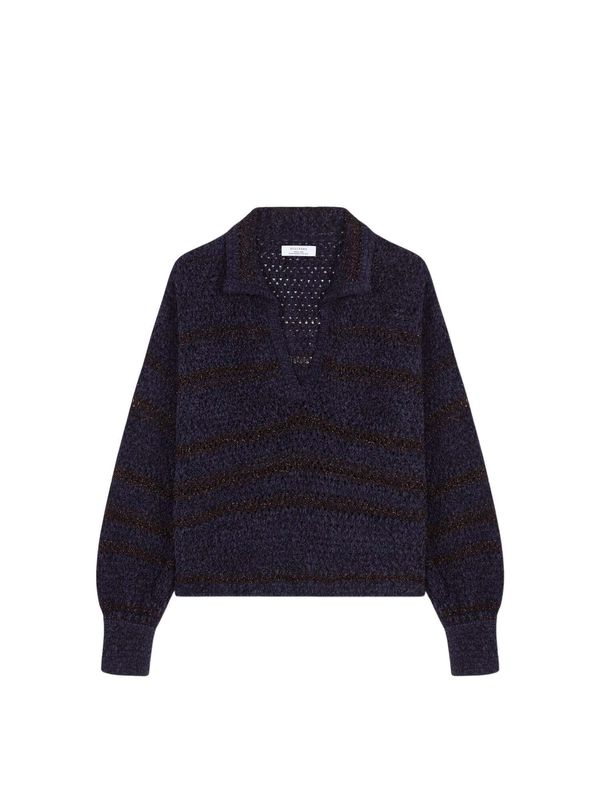 Scalpers Scalpers Пуловер 'Cheni'  морскосиньо / злато / черно