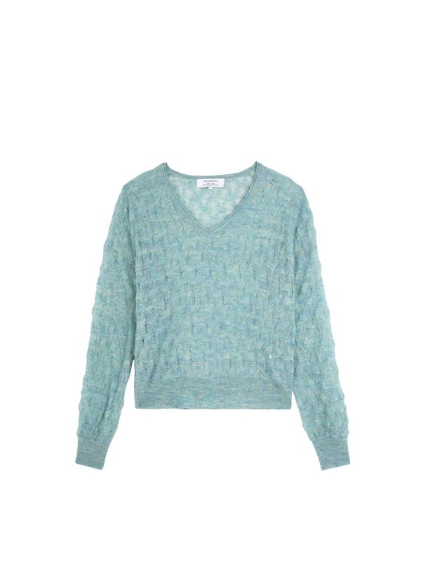 Scalpers Scalpers Пуловер 'Pointelle'  синьо меланж