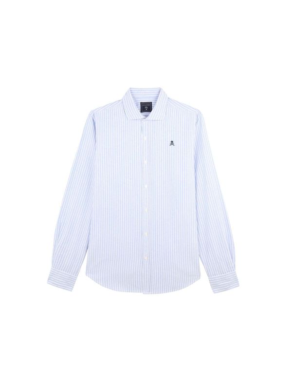 Scalpers Scalpers Риза 'Oxford Peach'  синьо / бяло