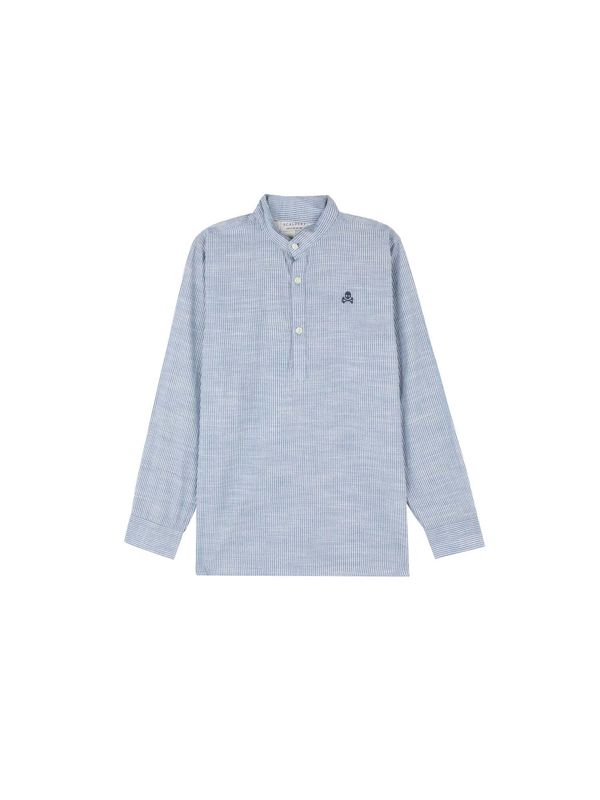 Scalpers Scalpers Риза 'Polera Mao'  нейви синьо / гълъбово синьо