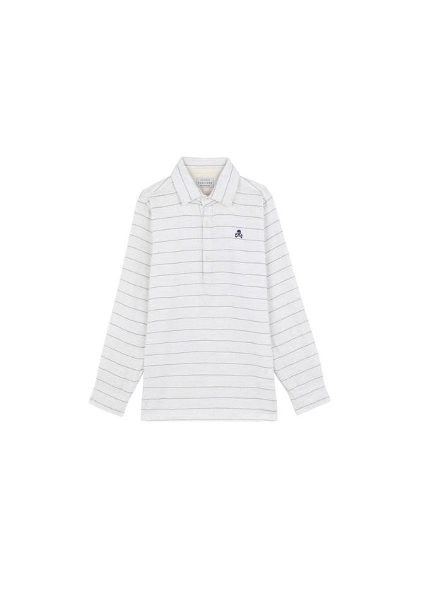 Scalpers Scalpers Риза 'Polera Smart Kids'  синьо / мръсно бяло / бял памук