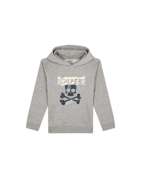 Scalpers Scalpers Суичър 'Pistols'  аквамарин / сив меланж / тъмнозелено / бяло