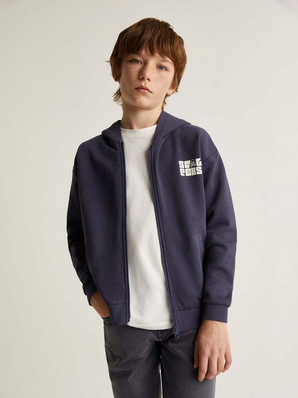 Scalpers Scalpers Суичъри с качулка 'Inca'  морскосиньо / бяло