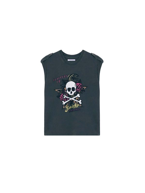 Scalpers Scalpers Тениска 'Charmer'  жълто / тъмнозелено / розово / бяло