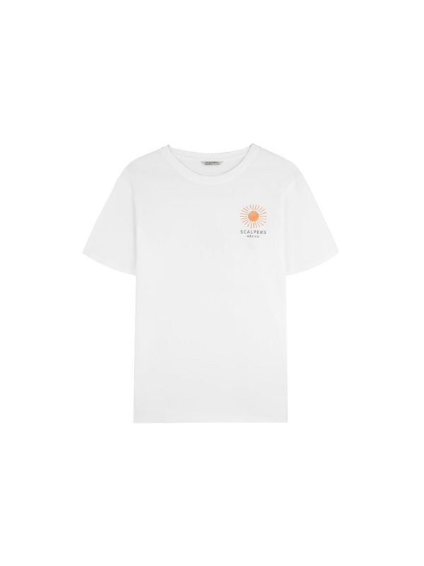 Scalpers Scalpers Тениска 'Desert'  опушено синьо / пастелно оранжево / мръсно бяло