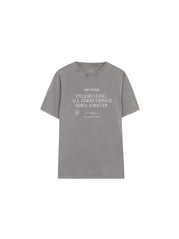 Scalpers Scalpers Тениска 'Focus'  сиво / мръсно бяло