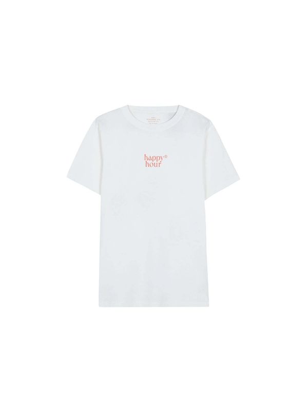 Scalpers Scalpers Тениска 'Happy'  корал / мръсно бяло