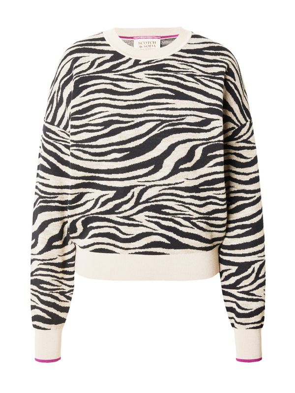 SCOTCH & SODA SCOTCH & SODA Пуловер  цвят "пясък" / розово / черно / бяло