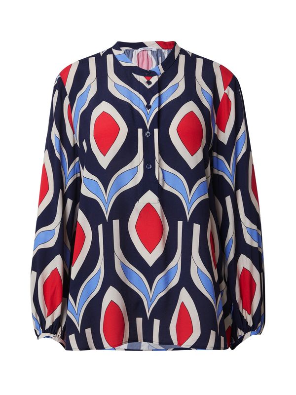 SEIDENSTICKER SEIDENSTICKER Блуза  кремаво / светлосиньо / тъмносиньо / червена боровинка