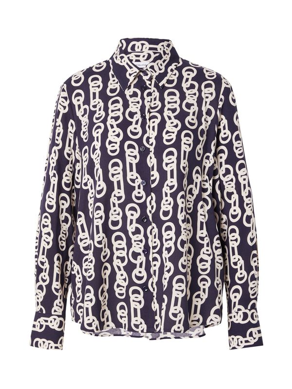 SEIDENSTICKER SEIDENSTICKER Блуза 'Schwarze Rose'  тъмносиньо / бяло