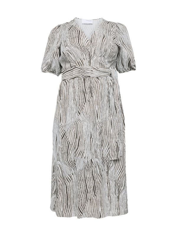 Selected Femme Curve Selected Femme Curve Рокля  кремаво / зелено / черно