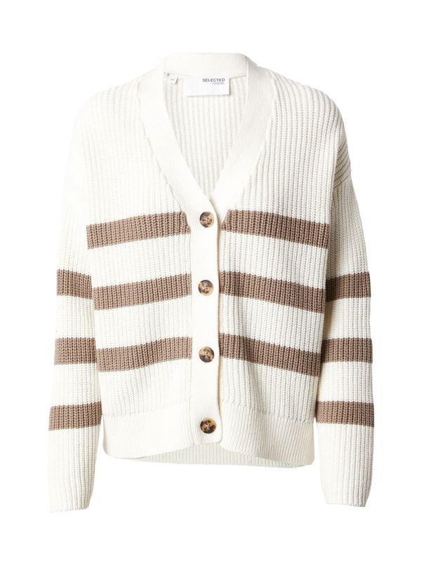 SELECTED FEMME SELECTED FEMME Плетена жилетка 'BLOOMIE'  кафяво / бяло