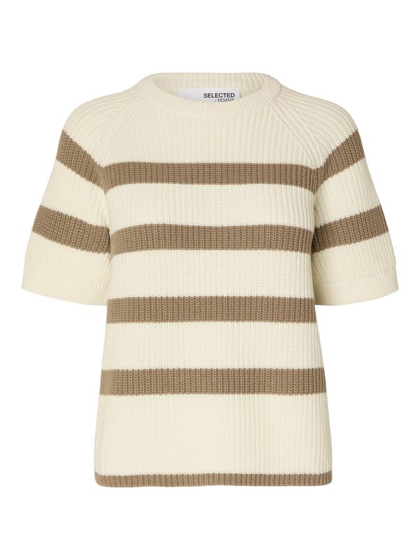 SELECTED FEMME SELECTED FEMME Пуловер 'BLOOMIE'  светлобежово / кафяво