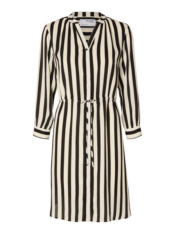 SELECTED FEMME SELECTED FEMME Рокля тип риза 'Damina'  бежово / черно
