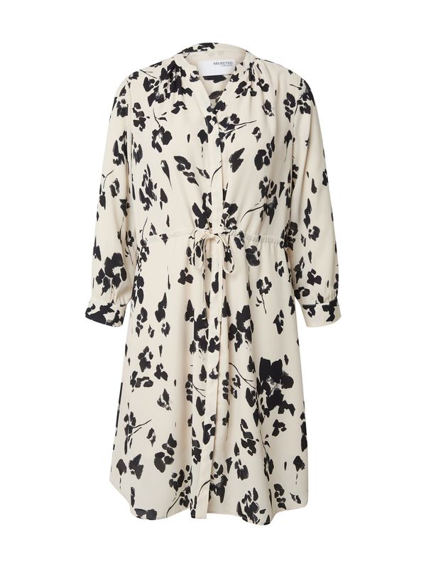 SELECTED FEMME SELECTED FEMME Рокля тип риза 'DAMINA'  екрю / черно