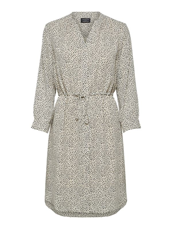 SELECTED FEMME SELECTED FEMME Рокля тип риза 'Damina'  светлобежово / черно