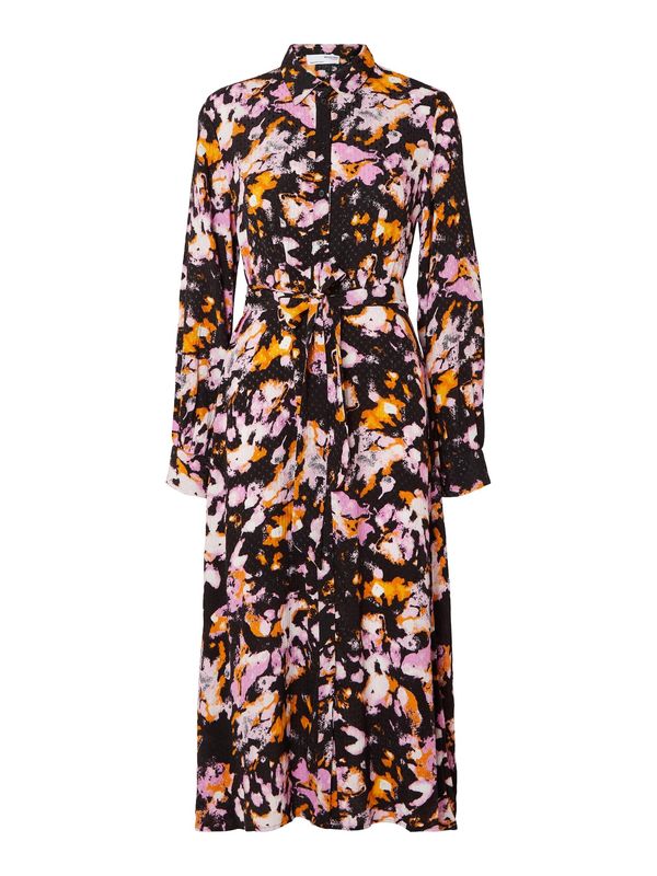 SELECTED FEMME SELECTED FEMME Рокля тип риза 'Irene'  оранжево / бледорозово / черно