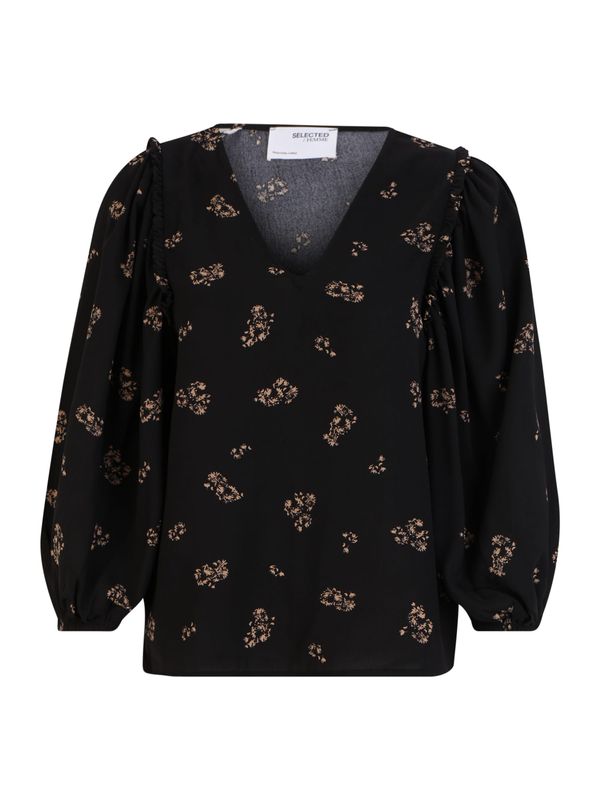 Selected Femme Tall Selected Femme Tall Блуза 'MARGUNN'  светлобежово / черно