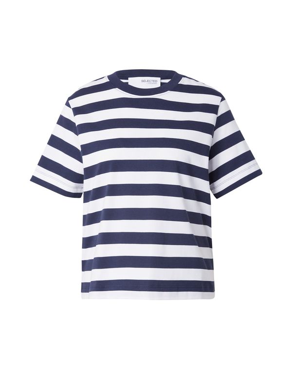 SELECTED FEMME SELECTED FEMME Тениска 'ESSENTIAL'  морскосиньо / бяло