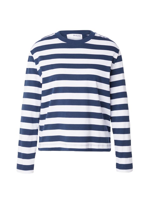 SELECTED FEMME SELECTED FEMME Тениска 'ESSENTIAL'  тъмносиньо / бяло