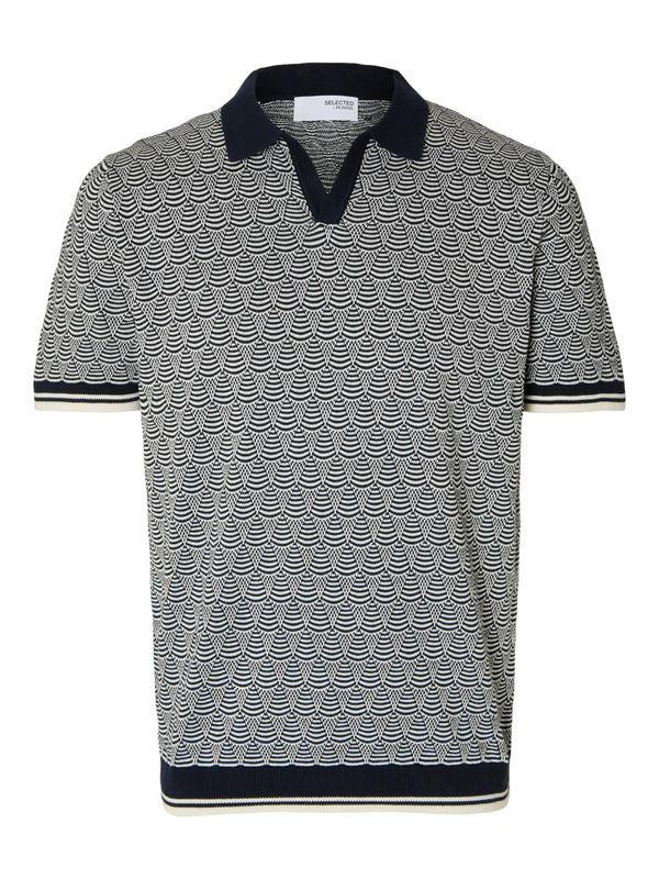 SELECTED HOMME SELECTED HOMME Пуловер 'WIFI'  морскосиньо / естествено бяло