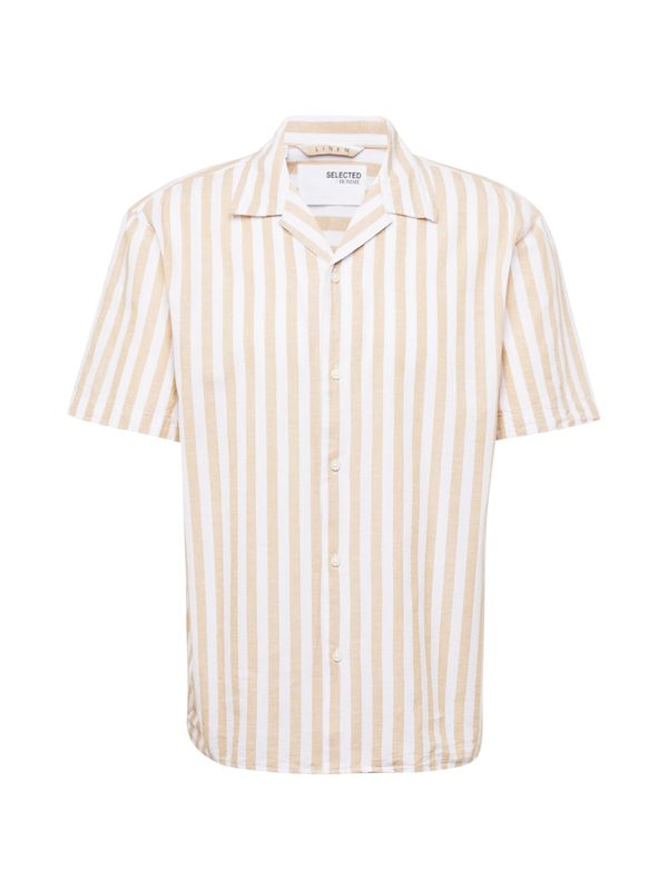 SELECTED HOMME SELECTED HOMME Риза  цвят "пясък" / бяло