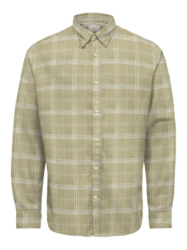 SELECTED HOMME SELECTED HOMME Риза  цвят "пясък" / бяло