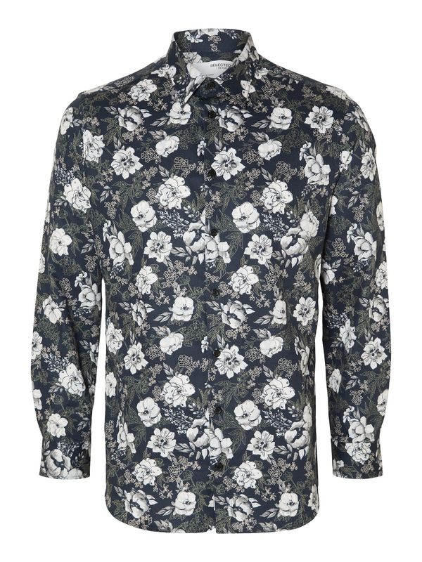 SELECTED HOMME SELECTED HOMME Риза 'Ethan'  нейви синьо / сиво / бяло