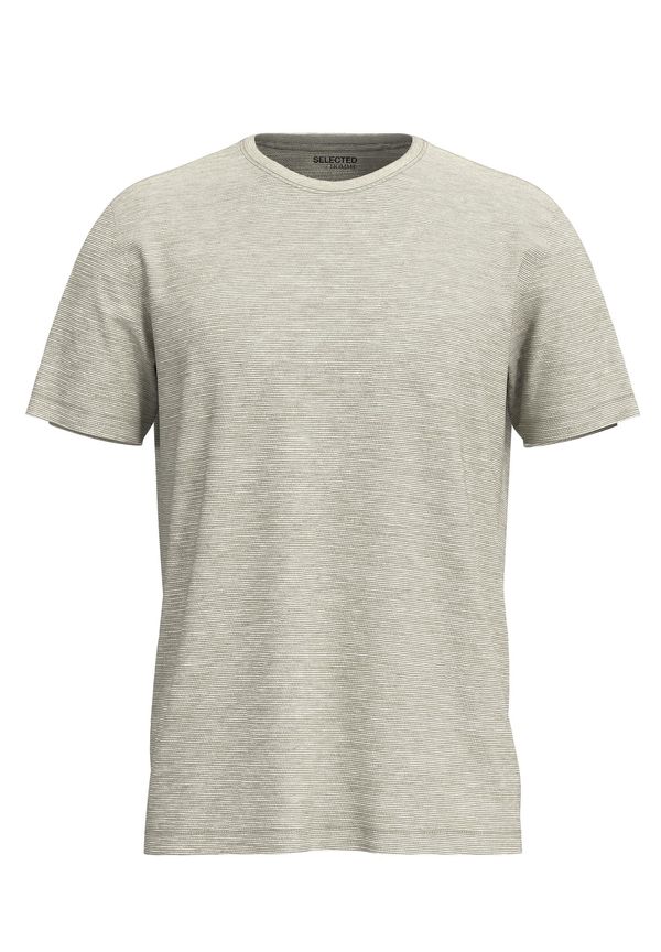 SELECTED HOMME SELECTED HOMME Тениска 'Aspen'  сиво-кафяво / мръсно бяло