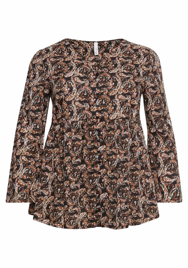 SHEEGO SHEEGO Блуза  бежово / кафяво / тъмнооранжево / черно