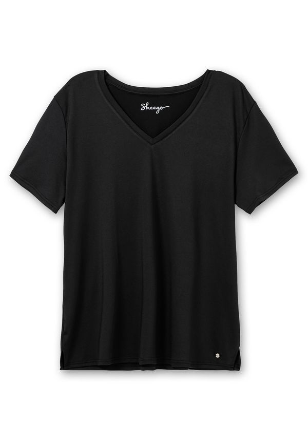 SHEEGO SHEEGO Функционална тениска  черно / сребърно / бяло