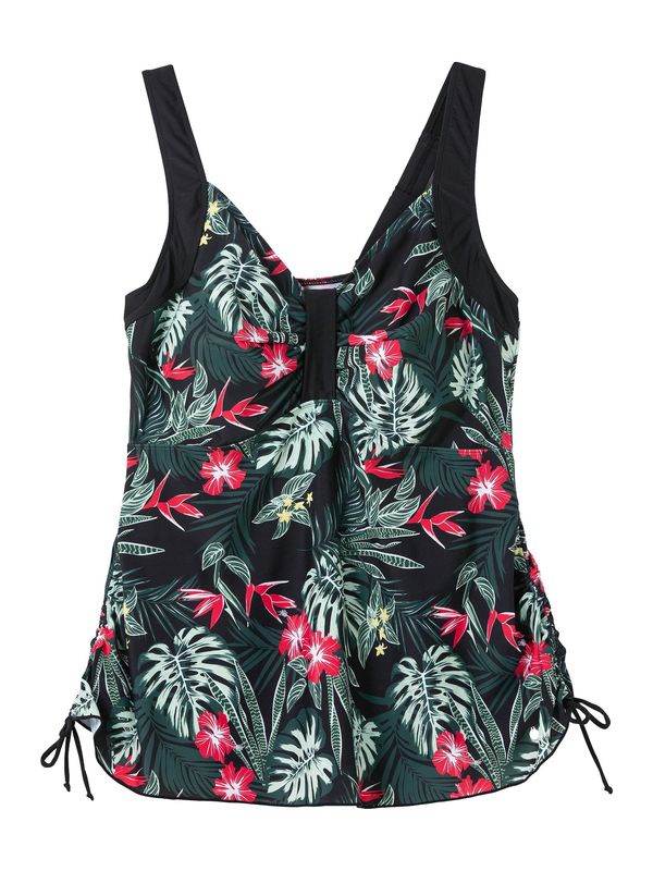 SHEEGO SHEEGO Горнище на бански танкини  зелено / черно / бяло