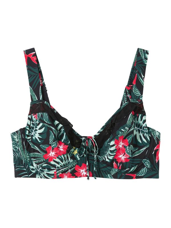 SHEEGO SHEEGO Горнище на бански  зелено / червено / черно