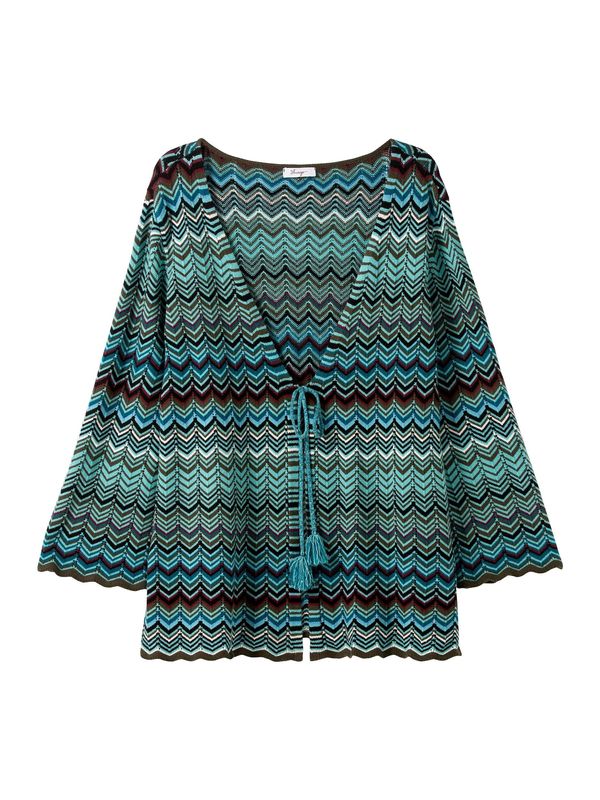 SHEEGO SHEEGO Плетена жилетка  мента / пъстро